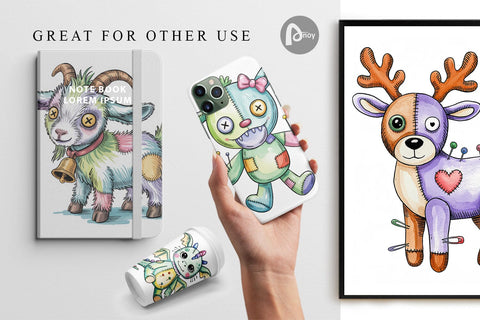 Digital Paper Creepy Cute Pastel Halloween Digital Pattern artnoy 