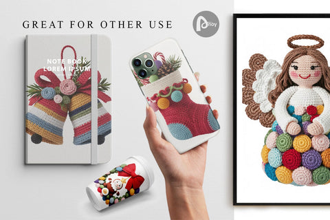 Digital Paper Crochet Christmas Digital Pattern artnoy 