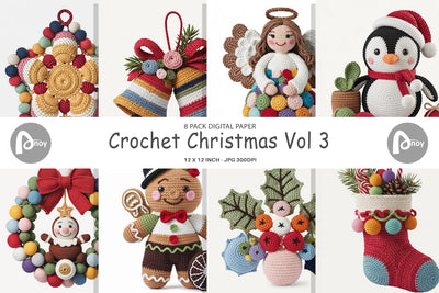Digital Paper Crochet Christmas Digital Pattern artnoy 