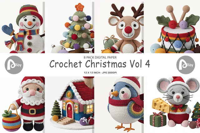 Digital Paper Crochet Christmas Digital Pattern artnoy 