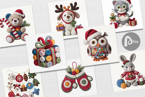 Digital Paper Crochet Christmas Digital Pattern artnoy 