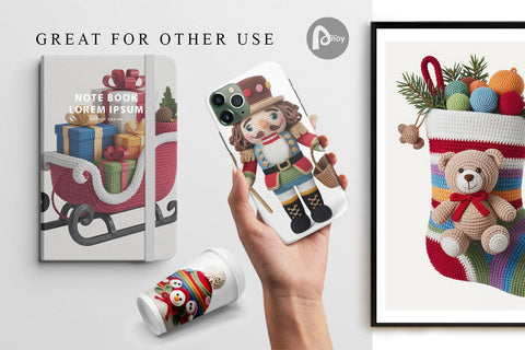 Digital Paper Crochet Christmas Digital Pattern artnoy 