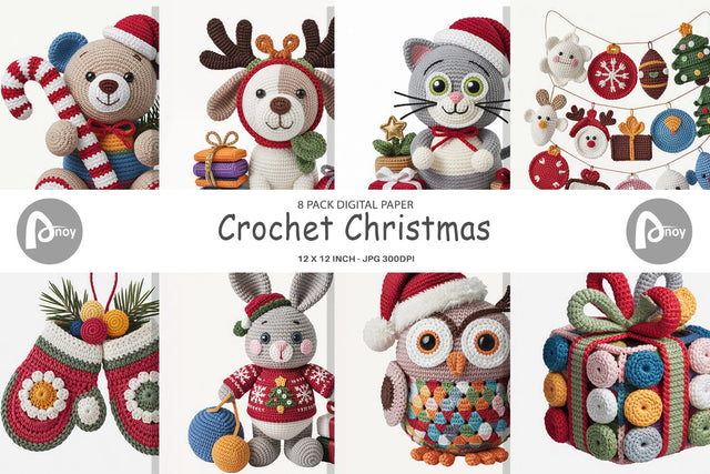 Digital Paper Crochet Christmas Digital Pattern artnoy 