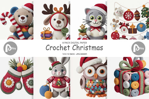 Digital Paper Crochet Christmas Digital Pattern artnoy 