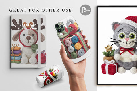 Digital Paper Crochet Christmas Digital Pattern artnoy 