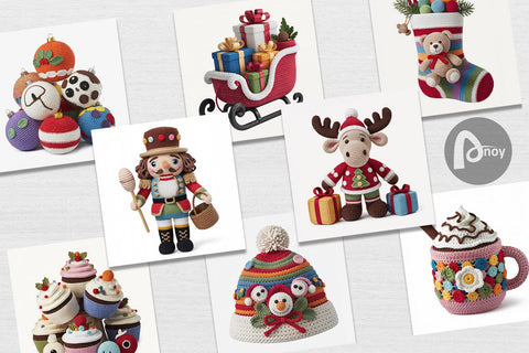 Digital Paper Crochet Christmas Digital Pattern artnoy 