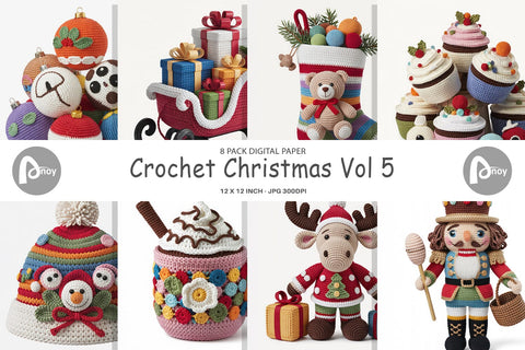 Digital Paper Crochet Christmas Digital Pattern artnoy 
