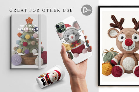 Digital Paper Crochet Christmas Digital Pattern artnoy 