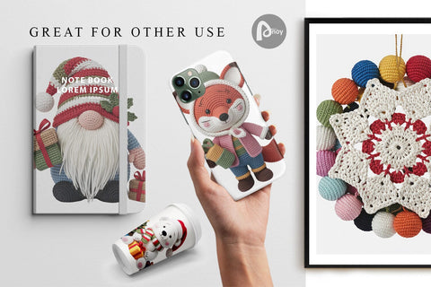 Digital Paper Crochet Christmas Digital Pattern artnoy 