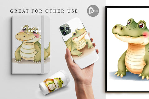 Digital Paper Crocodile Wildlife Digital Pattern artnoy 