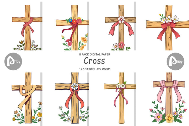 Digital Paper Cross Digital Pattern artnoy 