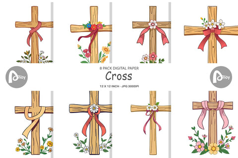 Digital Paper Cross Digital Pattern artnoy 