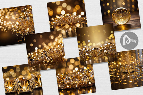 Digital Paper Crystal Gold Digital Pattern artnoy 