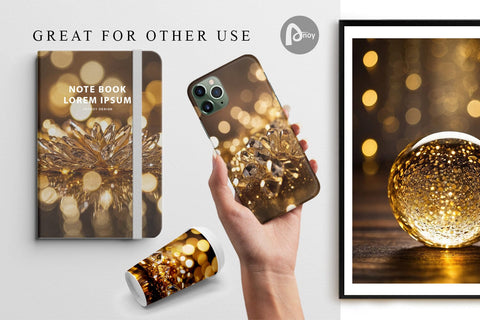 Digital Paper Crystal Gold Digital Pattern artnoy 