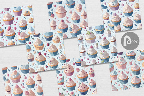 Digital Paper Cupcake Pattern Digital Pattern artnoy 