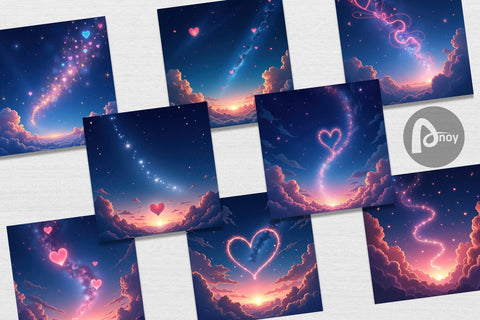 Digital Paper Cupid Sky Digital Pattern artnoy 