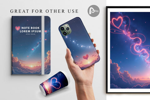 Digital Paper Cupid Sky Digital Pattern artnoy 