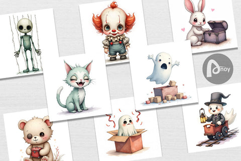 Digital Paper Cursed Toybox Digital Pattern artnoy 