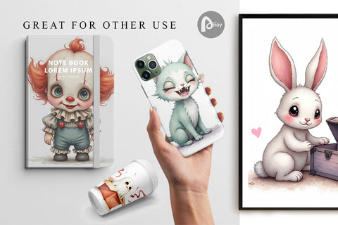 Digital Paper Cursed Toybox Digital Pattern artnoy 