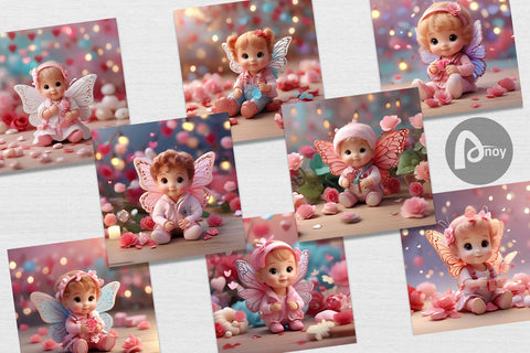 Digital Paper Cute Baby Butterfly Digital Pattern artnoy 