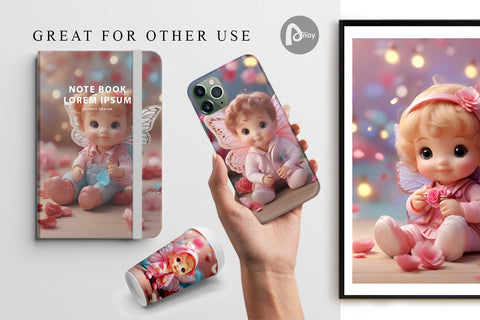 Digital Paper Cute Baby Butterfly Digital Pattern artnoy 