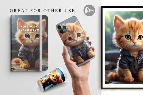 Digital Paper Cute Baby Cat Digital Pattern artnoy 