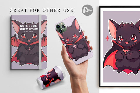 Digital Paper Cute Bat Halloween Digital Pattern artnoy 