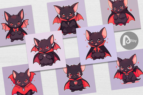 Digital Paper Cute Bat Halloween Digital Pattern artnoy 