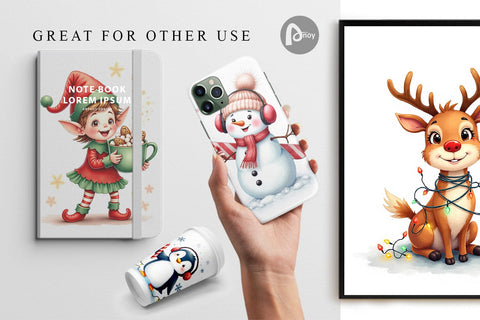 Digital Paper Cute Christmas Crew Digital Pattern artnoy 