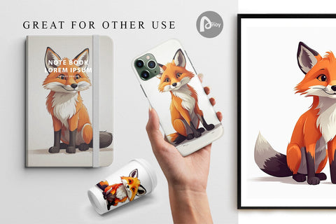 Digital Paper Cute Fox Digital Pattern artnoy 