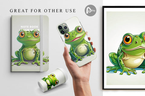 Digital Paper Cute Frog Digital Pattern artnoy 