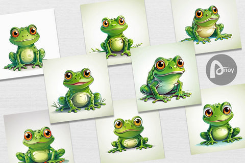 Digital Paper Cute Frog Digital Pattern artnoy 