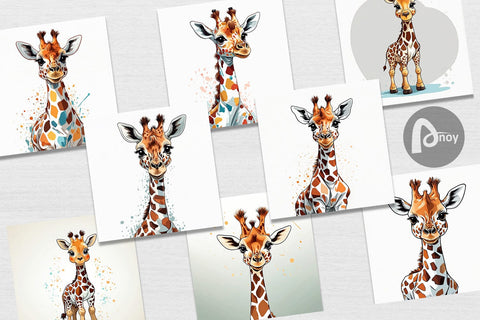 Digital Paper Cute Giraffe Digital Pattern artnoy 