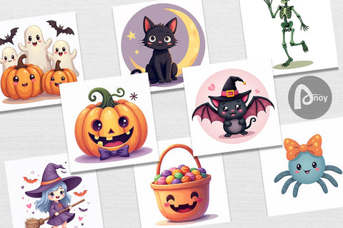 Digital Paper Cute Halloween Digital Pattern artnoy 