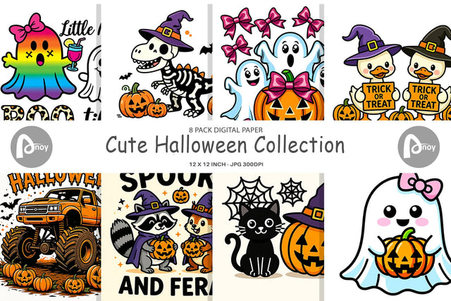 Digital Paper Cute Halloween Digital Pattern artnoy 