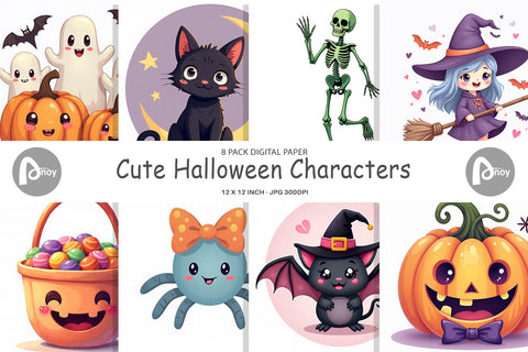 Digital Paper Cute Halloween Digital Pattern artnoy 
