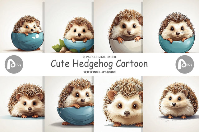 Digital Paper Cute Hedgehog Digital Pattern artnoy 