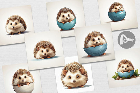 Digital Paper Cute Hedgehog Digital Pattern artnoy 