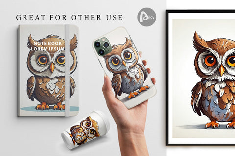 Digital Paper Cute Owl Digital Pattern artnoy 