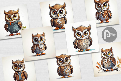 Digital Paper Cute Owl Digital Pattern artnoy 