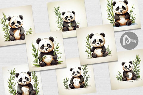 Digital Paper Cute Panda Digital Pattern artnoy 