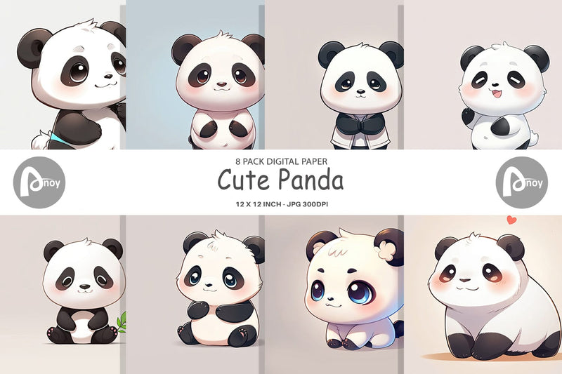 Digital Paper Cute Panda Digital Pattern artnoy 