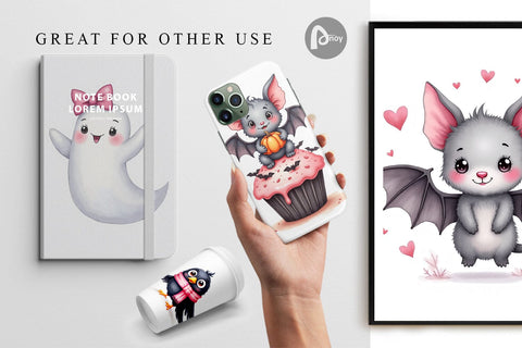 Digital Paper Cute Pink Halloween Digital Pattern artnoy 