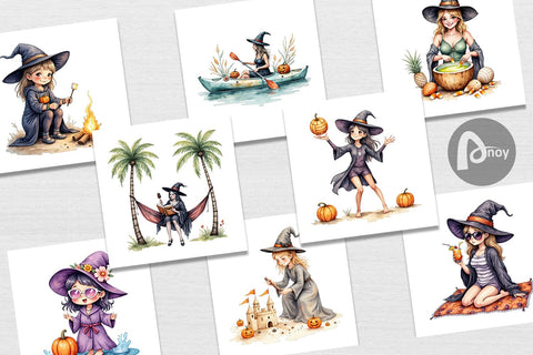 Digital Paper Cute Summerwitch Vibes Digital Pattern artnoy 