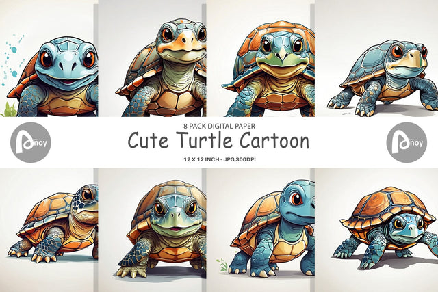 Digital Paper Cute Turtle Digital Pattern artnoy 