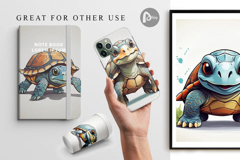 Digital Paper Cute Turtle Digital Pattern artnoy 