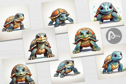 Digital Paper Cute Turtle Digital Pattern artnoy 