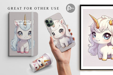 Digital Paper Cute Unicorn Digital Pattern artnoy 