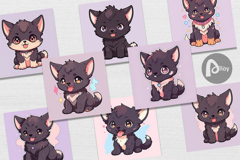 Digital Paper Cute Wolf Halloween Digital Pattern artnoy 