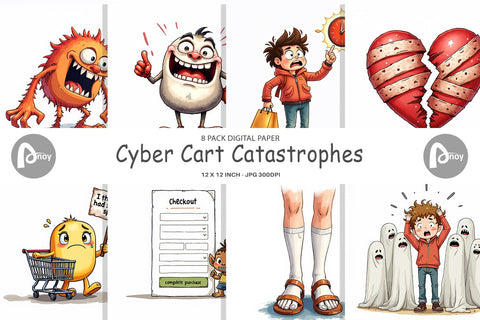 Digital Paper Cyber Catastrophes Digital Pattern artnoy 